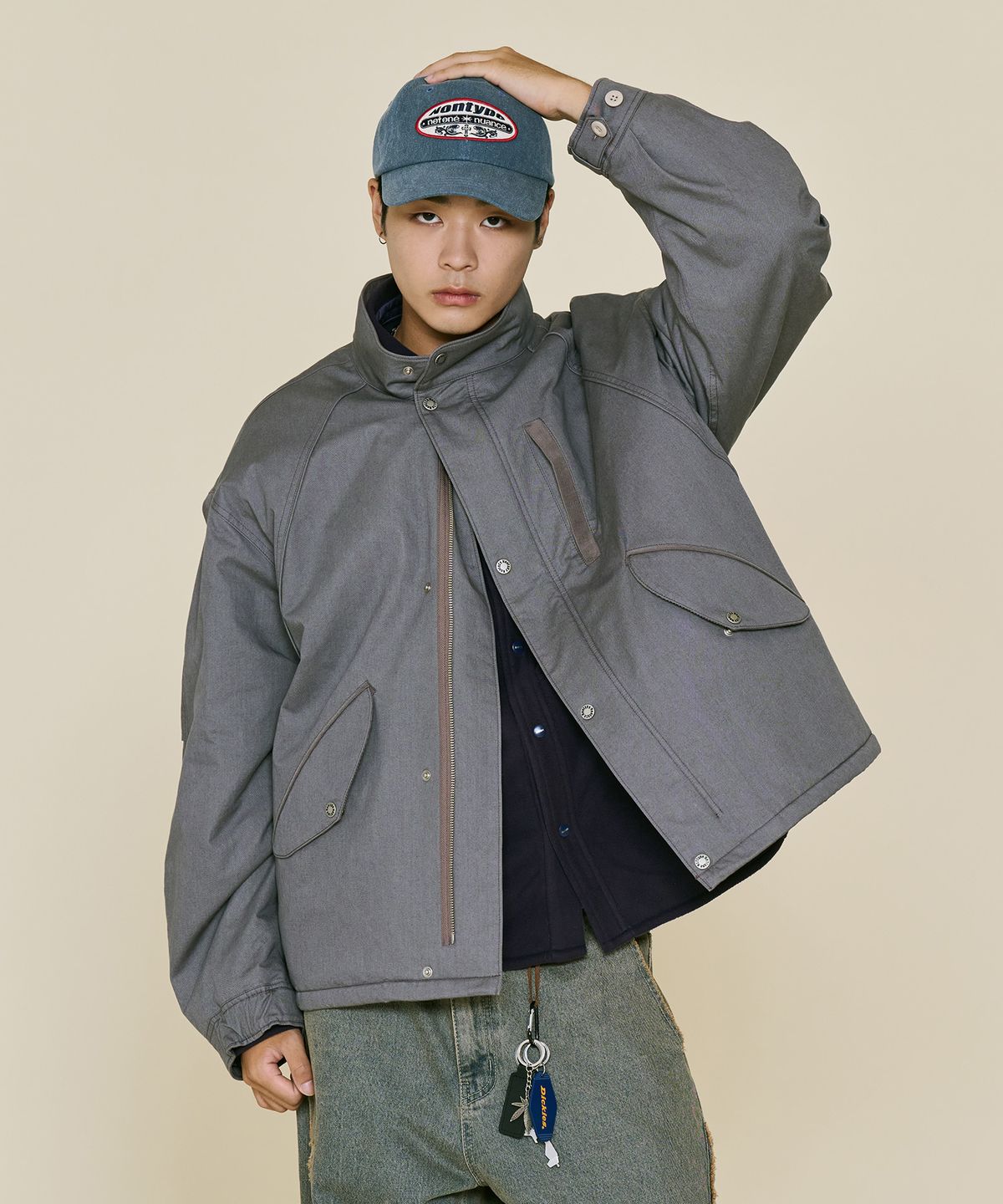 논타입(NONTYPE) VTG STAND MIL BOMBER (PURPLE GREY)