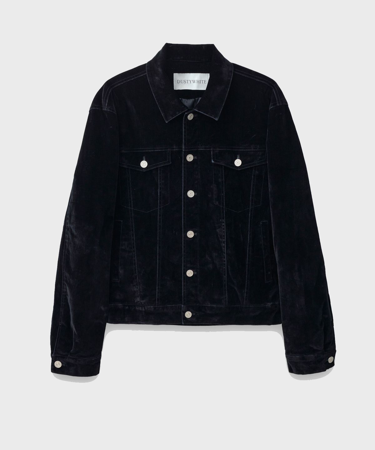 더스티화이트(DUSTYWHITE) VELVET WASHED PADDED TRUCKER DENIM JACKET (3oz)