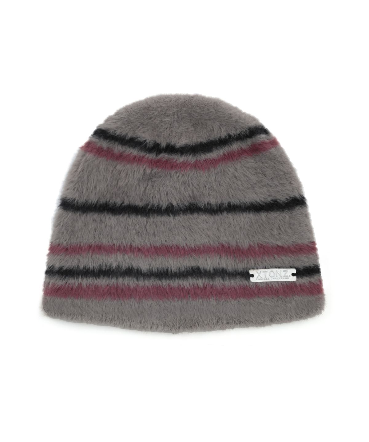 엑스톤즈(XTONZ) XTA095 스트라이프 소프트 헤어리 비니 (GRAY)