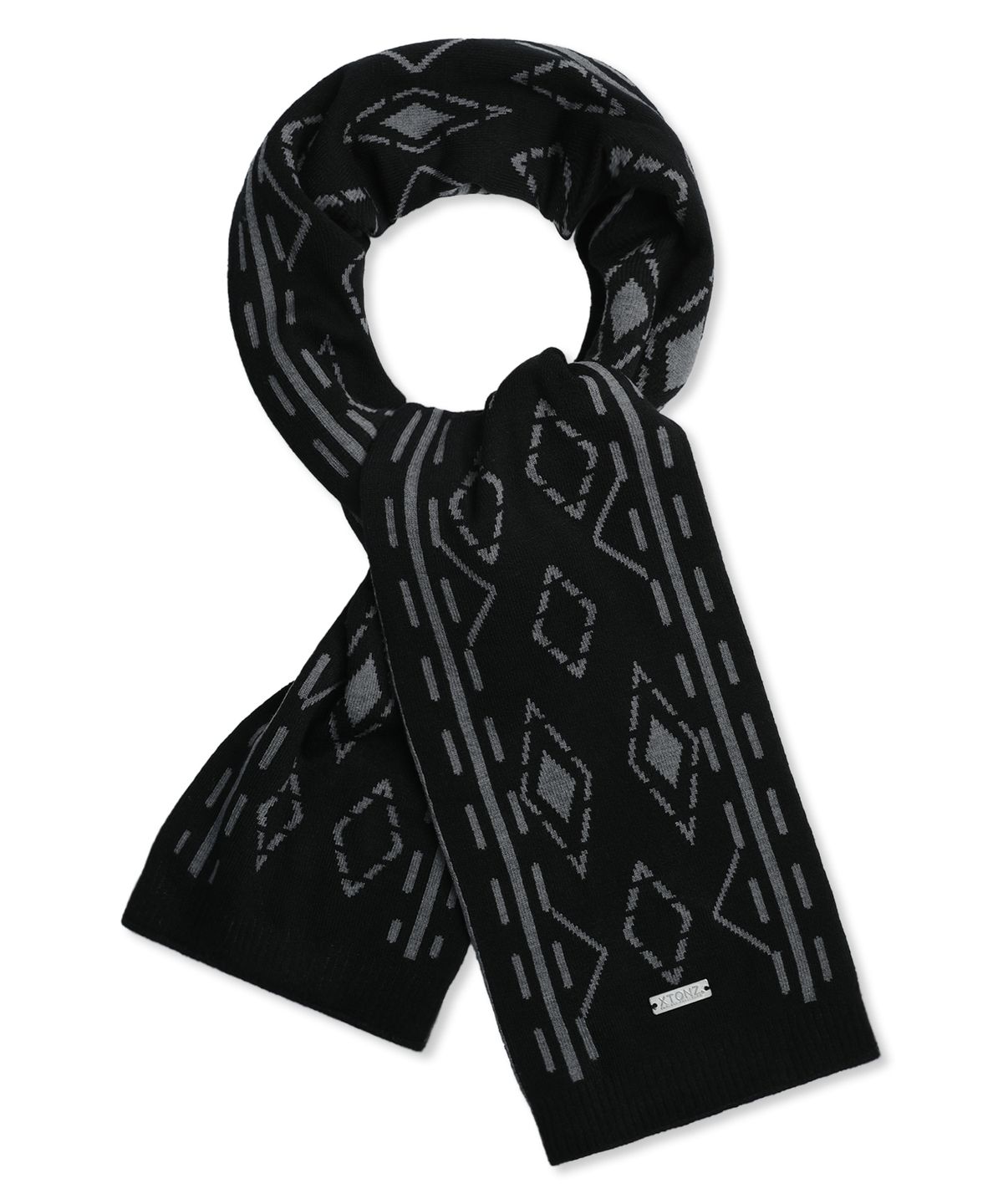 엑스톤즈(XTONZ) XTA096 에스닉 투톤 리버시블 머플러 (BLACK/CHARCOAL)