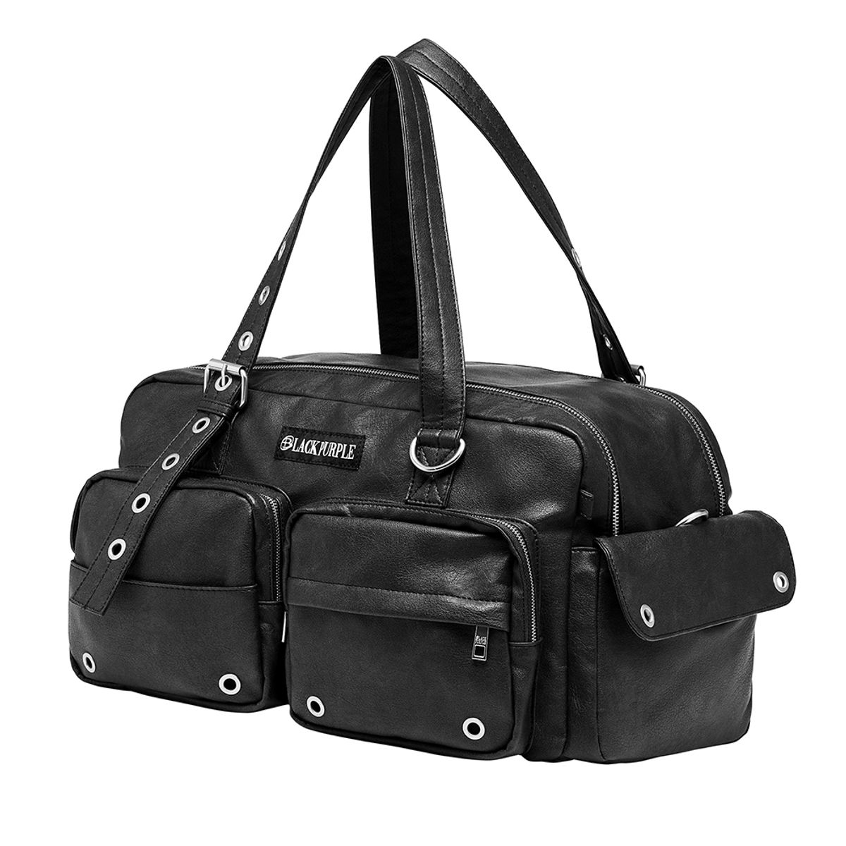 블랙 퍼플(BLACK PURPLE) 오버로드 카고 백  Overload Cargo Bag_Leather Black