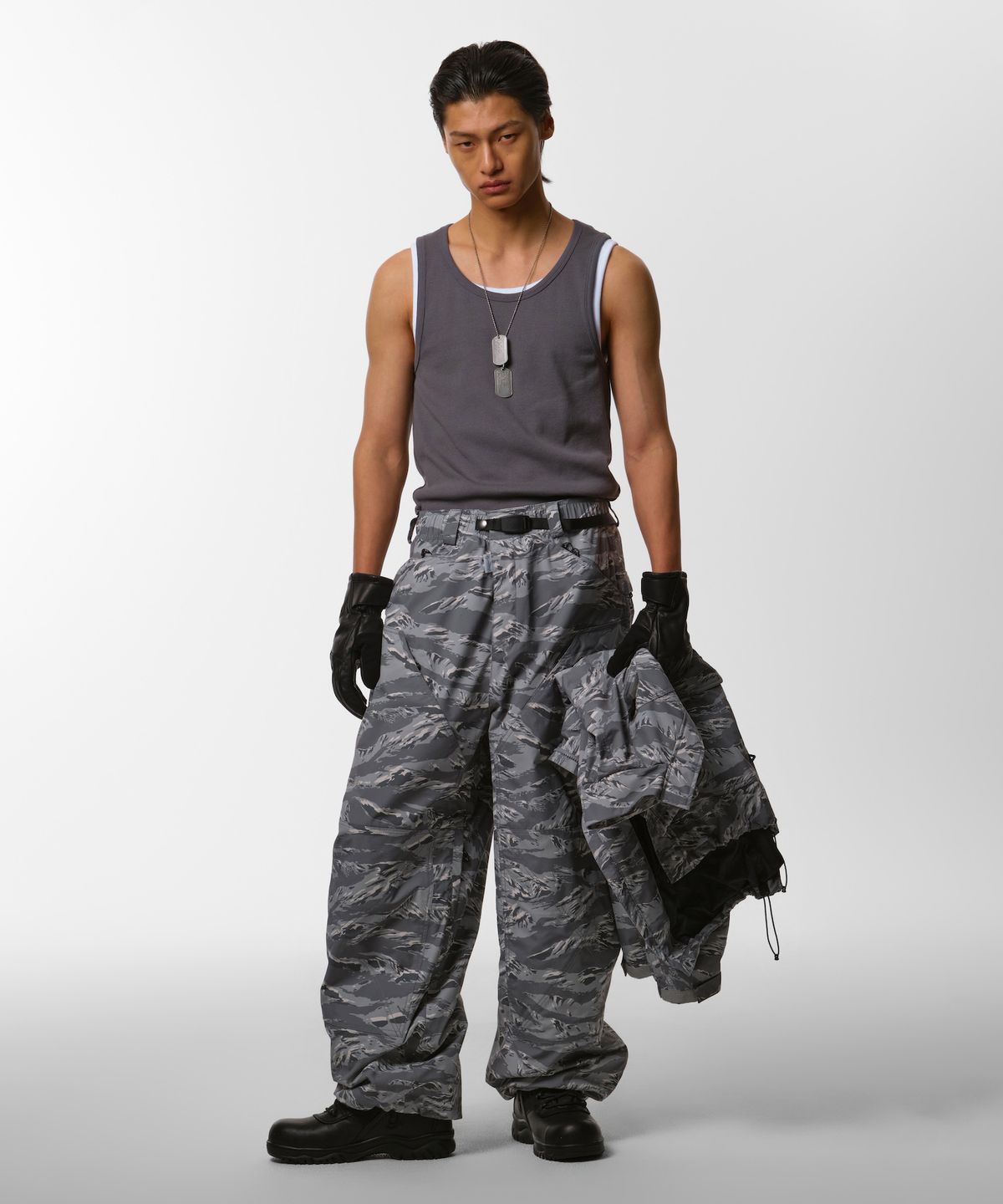 디미토(DIMITO) VTX BANDED DOUBLE KNEE PANTS (WIDE FIT LV.1) TIGER GREY CAMO