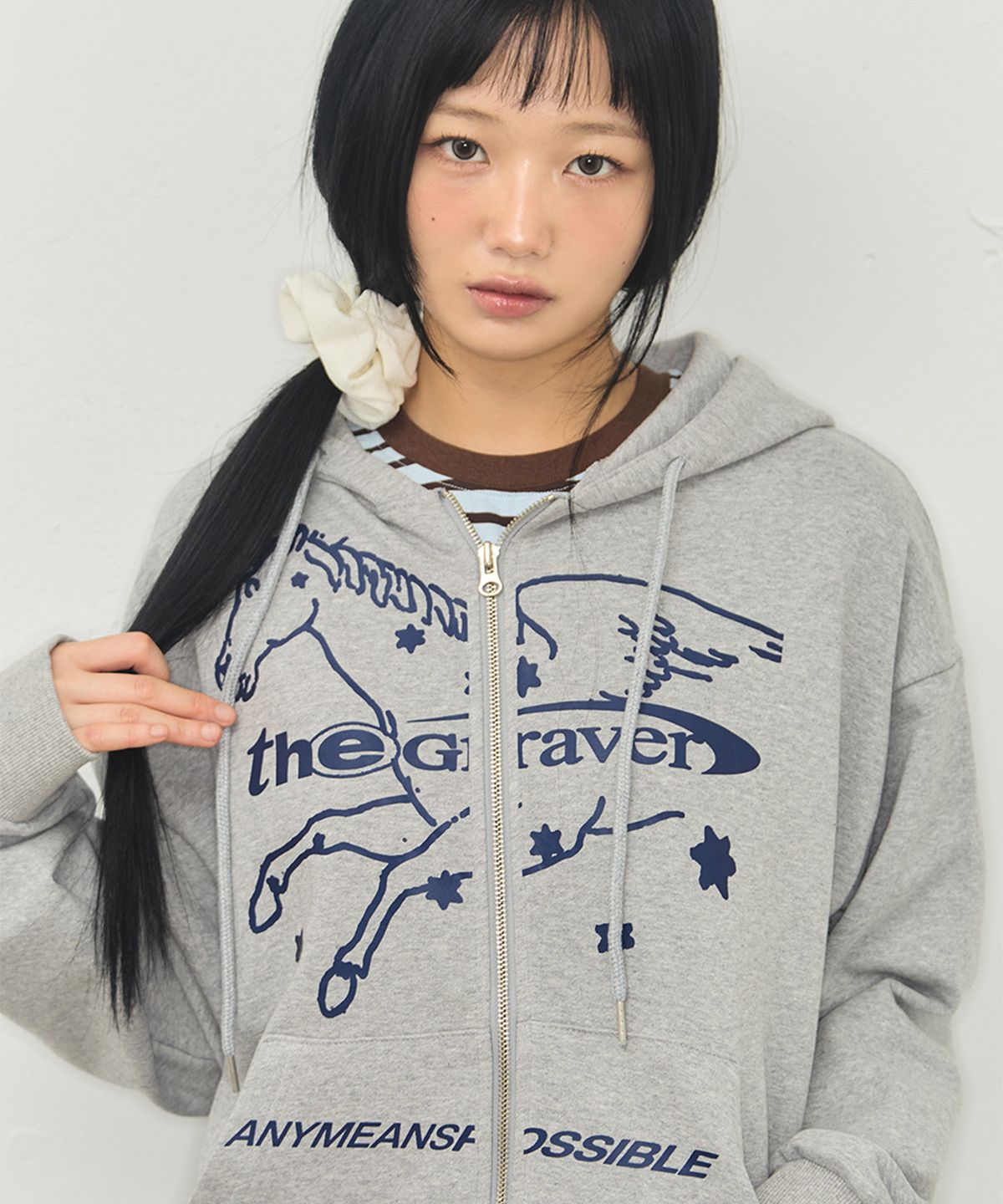 그레이버(GRAVER) [UNISEX]UNICORN 후드집업_2color