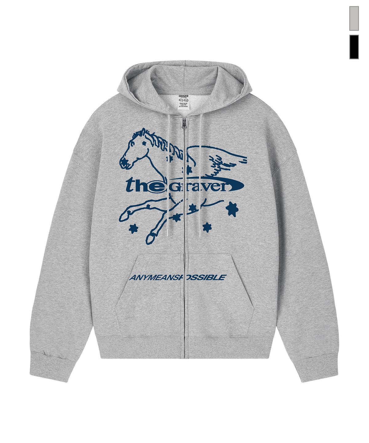 그레이버(GRAVER) [UNISEX]UNICORN 후드집업_2color