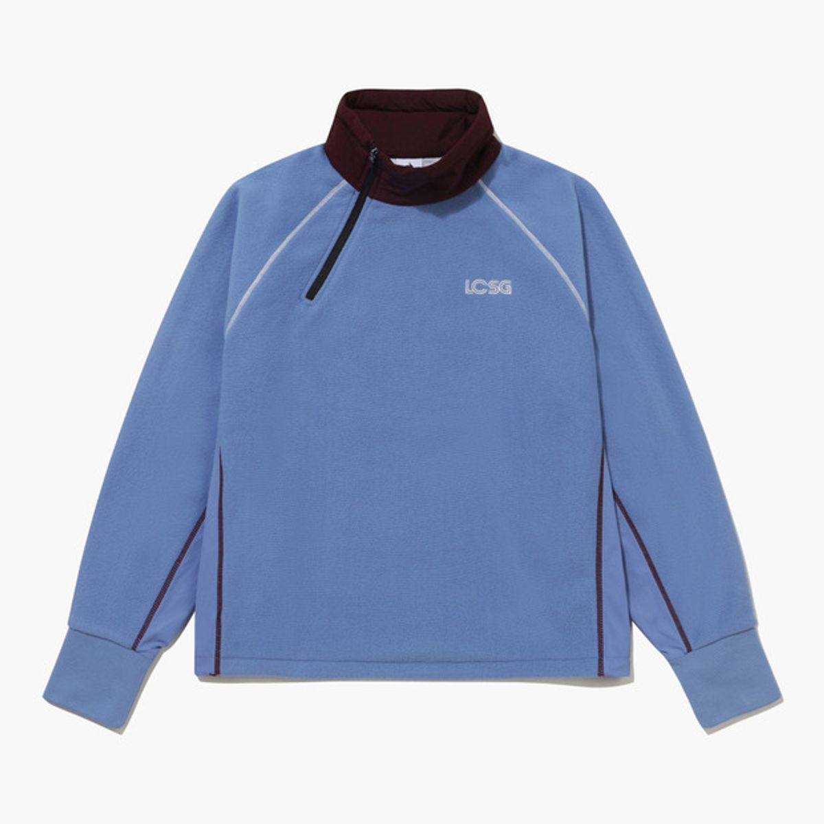 르꼬끄 골프(LECOQ GOLF) 여성 우븐 배색 하프 집업 방풍 플리스 _LBLU GQ422LRLO2
