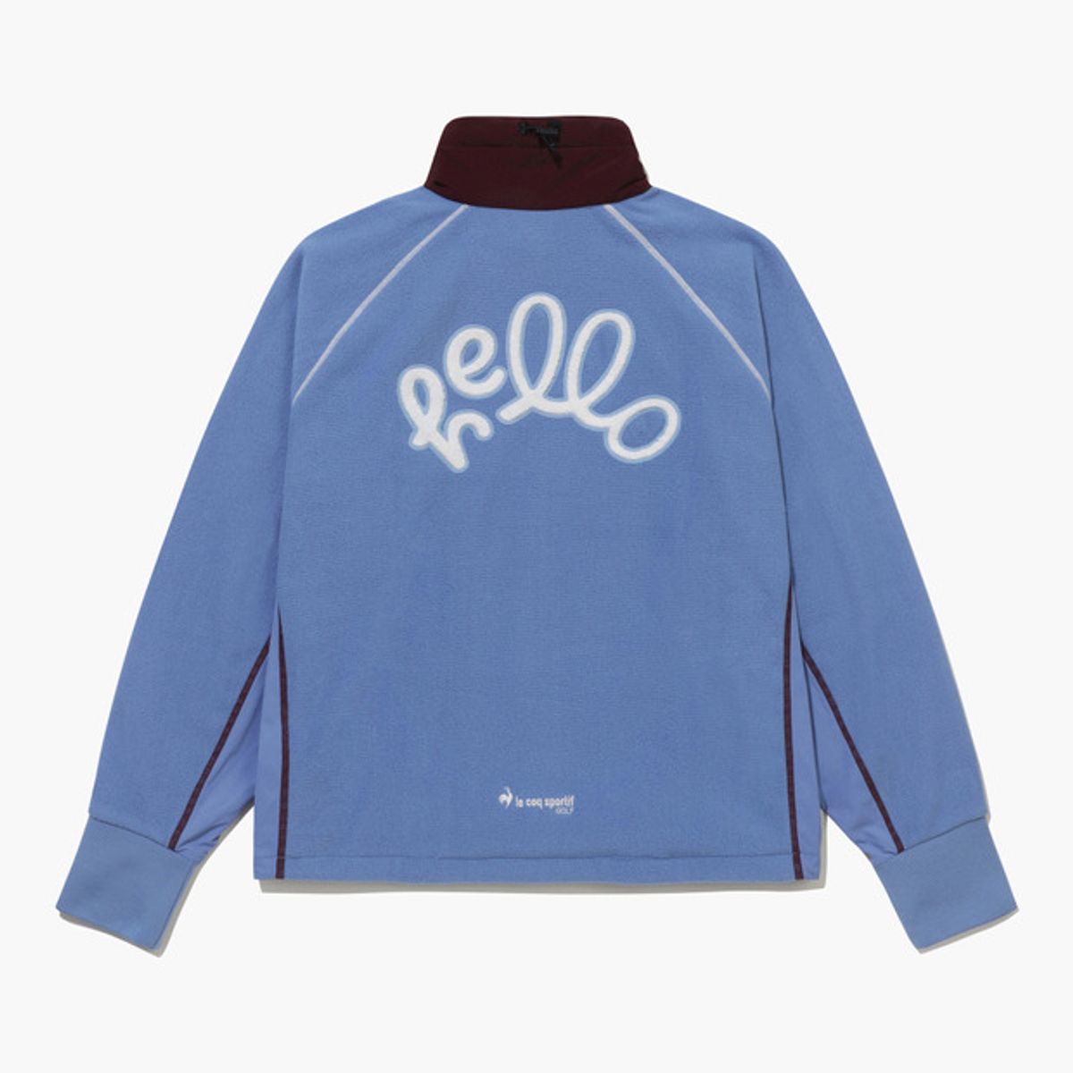르꼬끄 골프(LECOQ GOLF) 여성 우븐 배색 하프 집업 방풍 플리스 _LBLU GQ422LRLO2