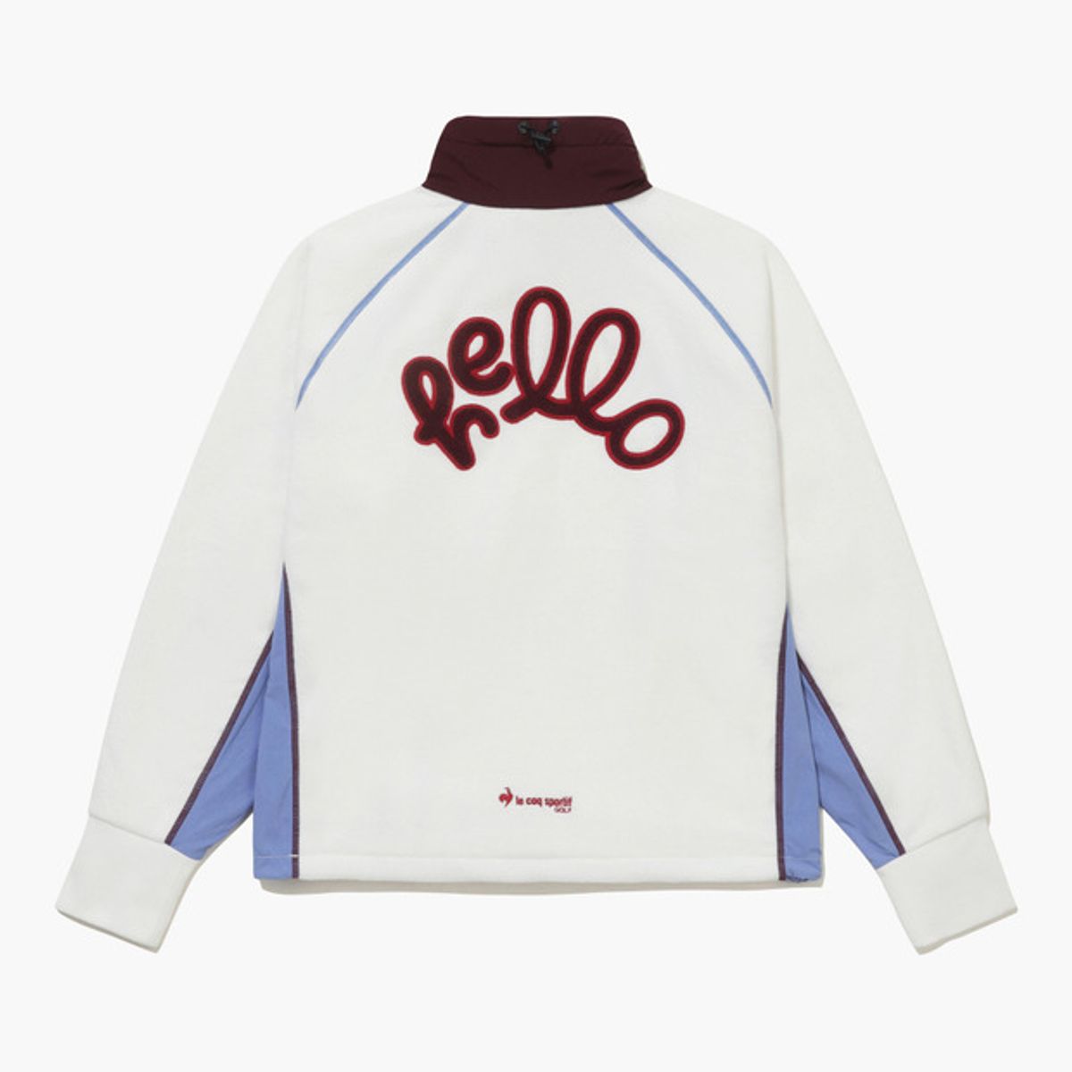 르꼬끄 골프(LECOQ GOLF) 여성 우븐 배색 하프 집업 방풍 플리스 _CREM GQ422LRLO2