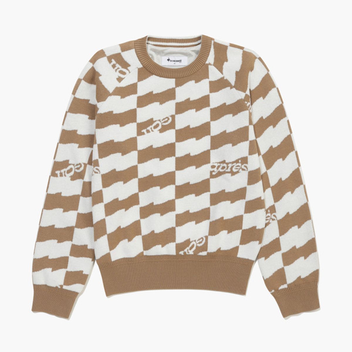 르꼬끄 골프(LECOQ GOLF) 여성 플래그 패턴 부클 방풍 스웨터 _BEGE GQ422LKPO2