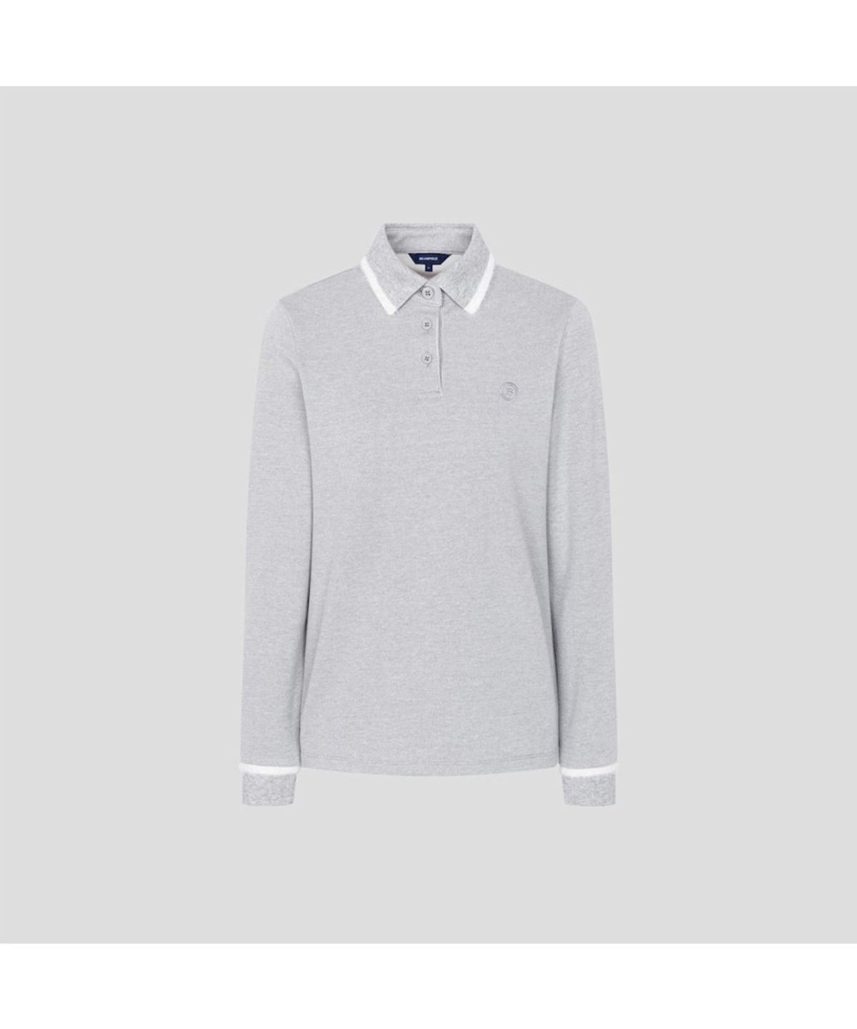 빈폴골프(BEANPOLE GOLF) 여성 기모 칼라 포인트 긴소매 티셔츠  라이트 그레이