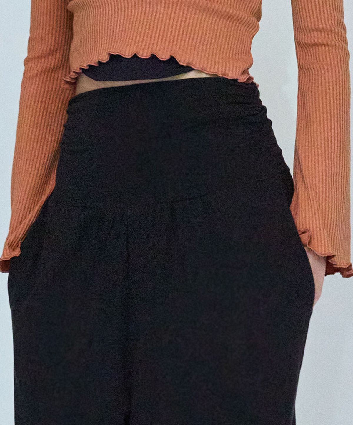 데비웨어(DEVIWEAR) 퍼지 와이드 하렘팬츠 DEVI-B0089-블랙