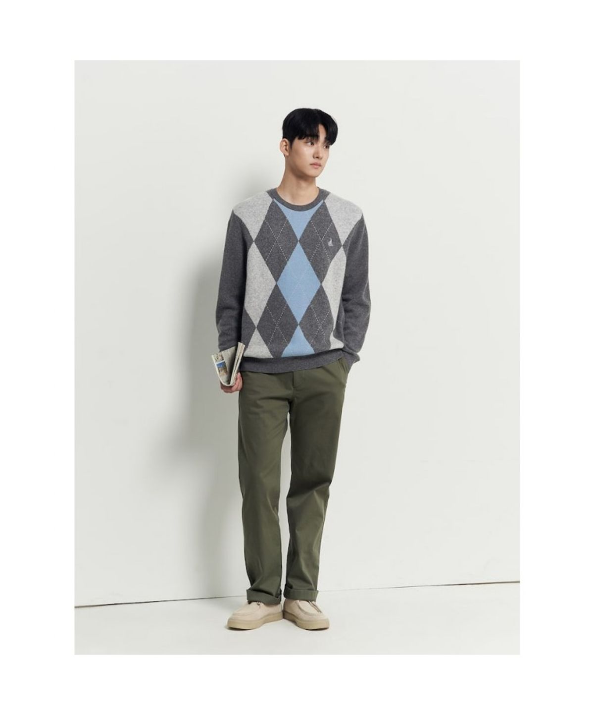 빈폴 멘(BEANPOLE MEN) 아가일 니트  그레이