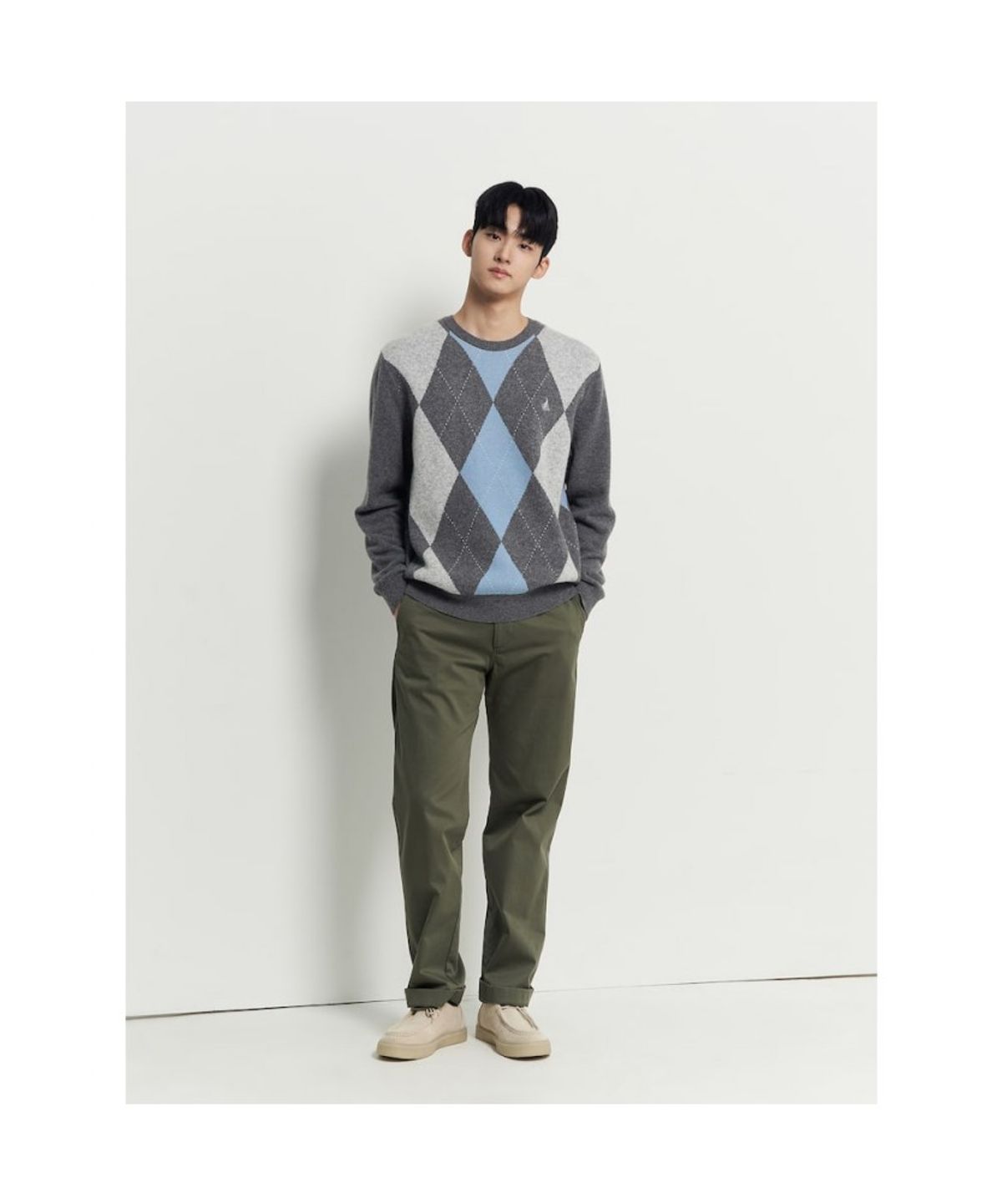 빈폴 멘(BEANPOLE MEN) 아가일 니트  그레이
