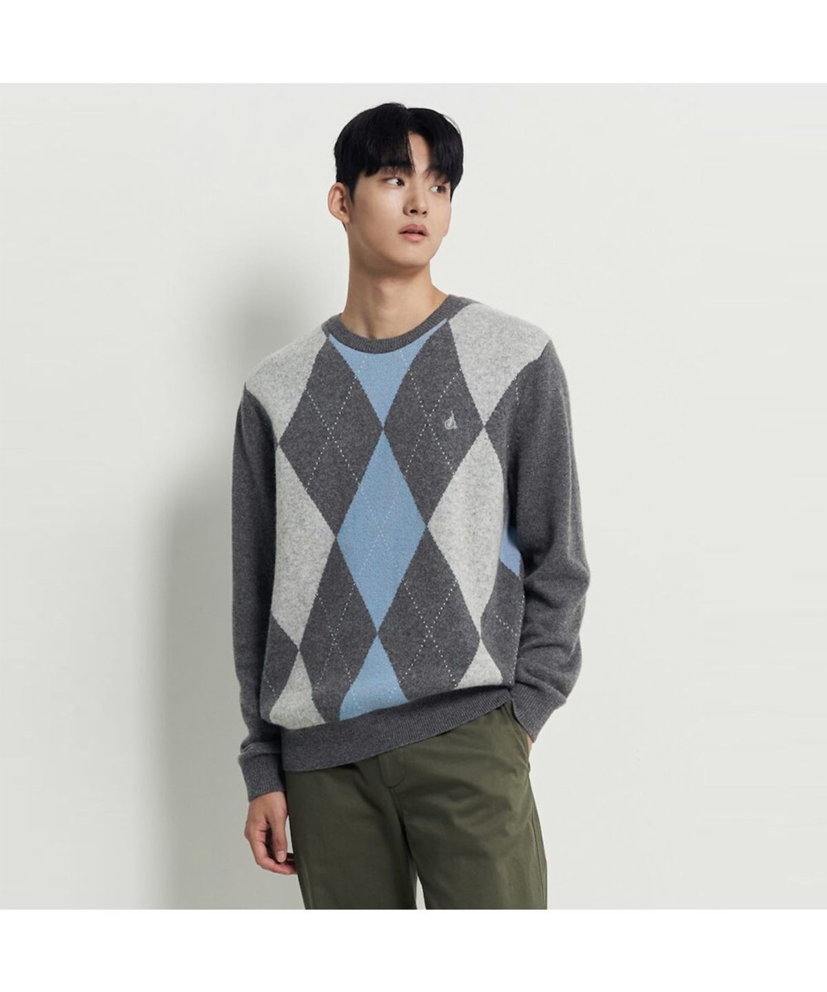 빈폴 멘(BEANPOLE MEN) 아가일 니트  그레이