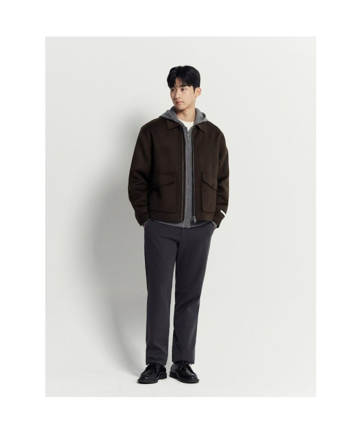 빈폴 멘(BEANPOLE MEN) 핸드메이드 울 브루종  브라운