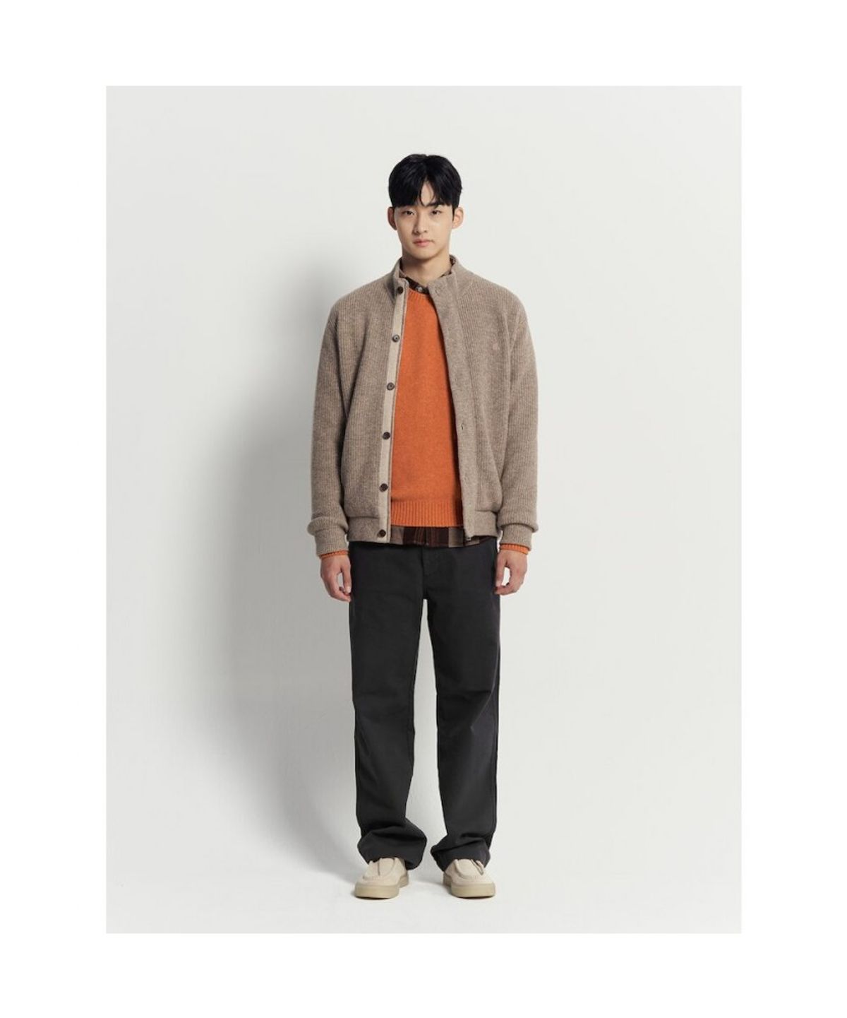 빈폴 멘(BEANPOLE MEN) 브러쉬드 트윌 빅 체크 셔츠  브라운