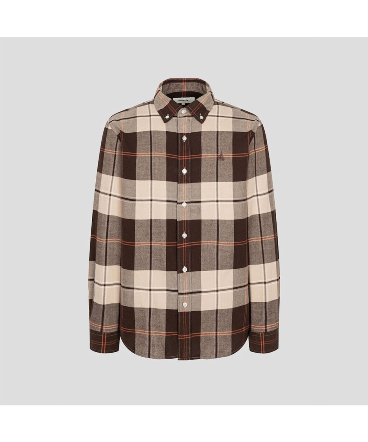 빈폴 멘(BEANPOLE MEN) 브러쉬드 트윌 빅 체크 셔츠  브라운
