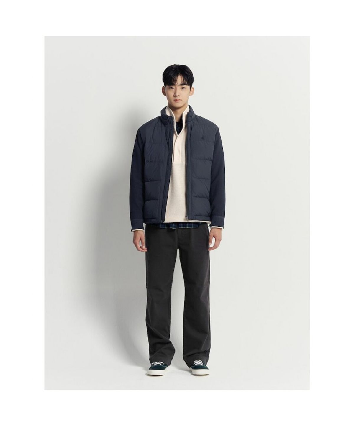 빈폴 멘(BEANPOLE MEN) 코지 울혼방 반오픈 맨투맨  아이보리