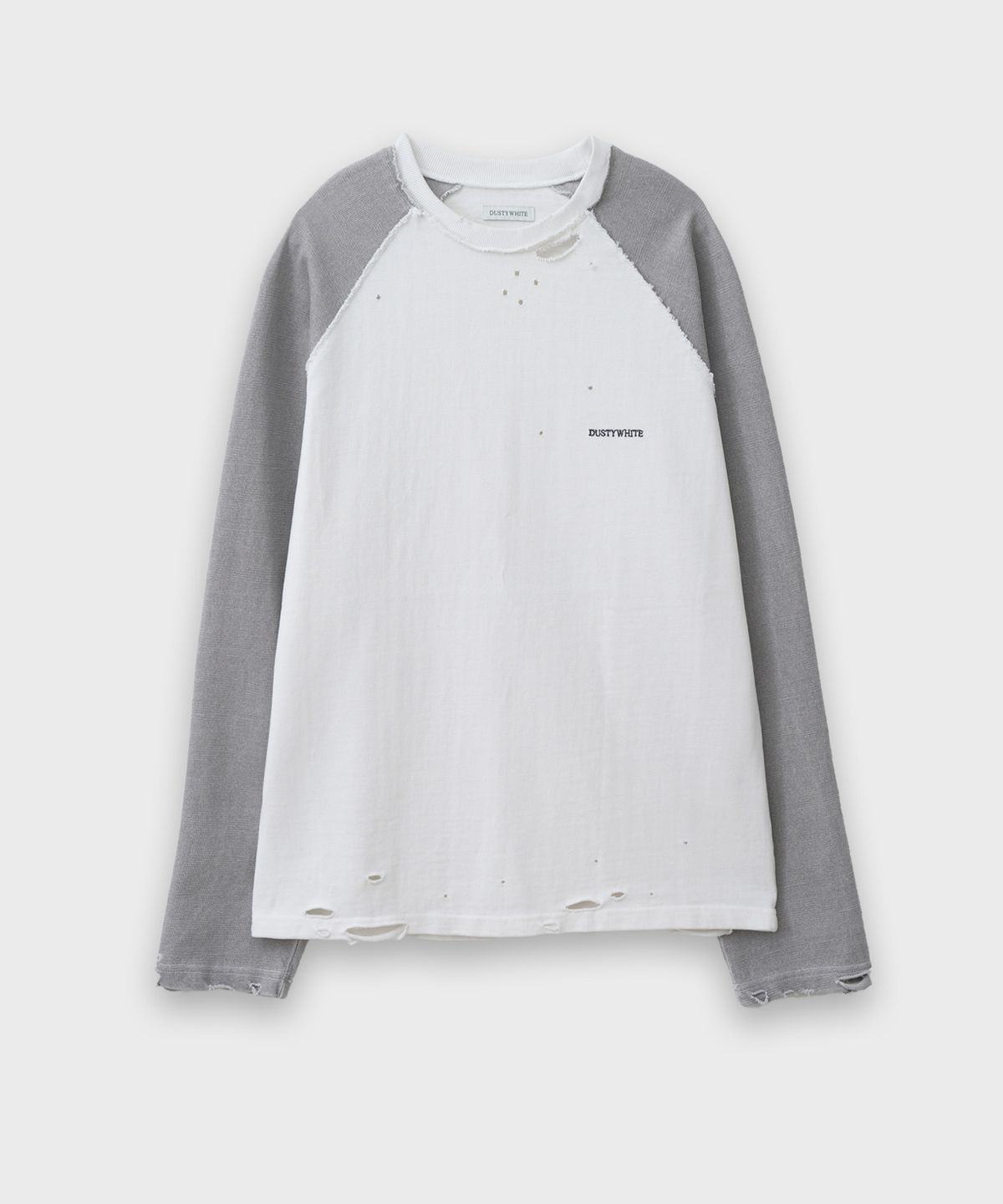 더스티화이트(DUSTYWHITE) 5s COTTON PIGMENT DESTROYED WHITE RAGLAN LONG T-SHIRT