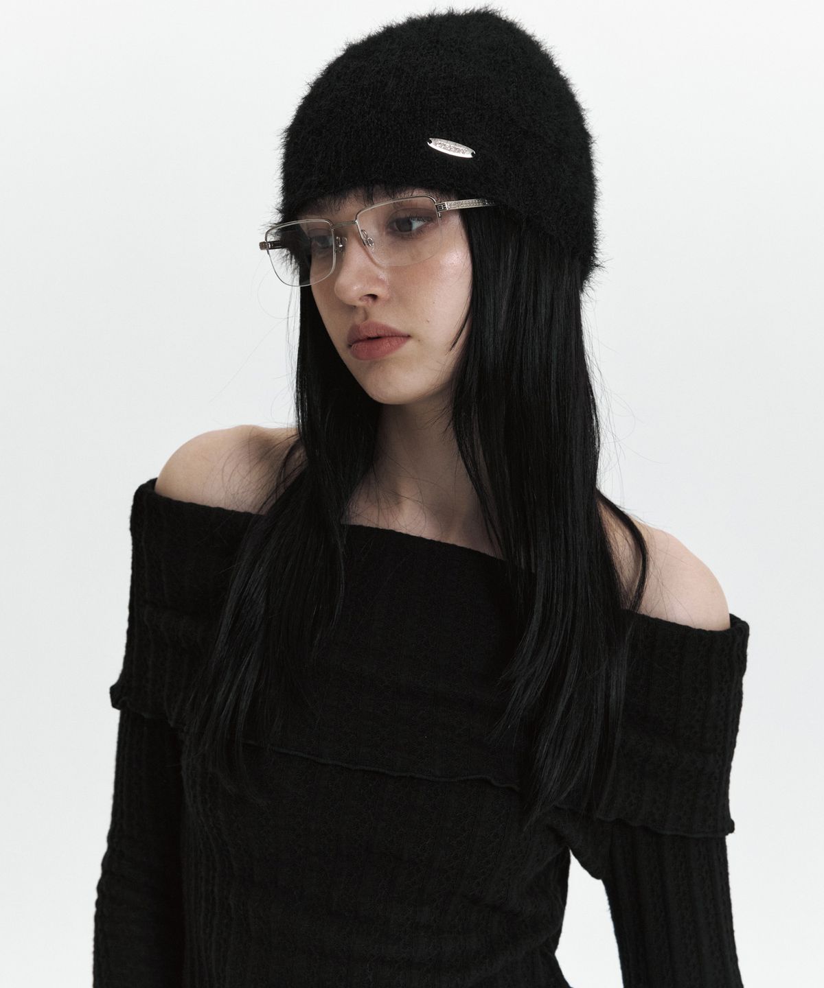 큐리티(CURETTY) C HAIRY BEANIE_BLACK