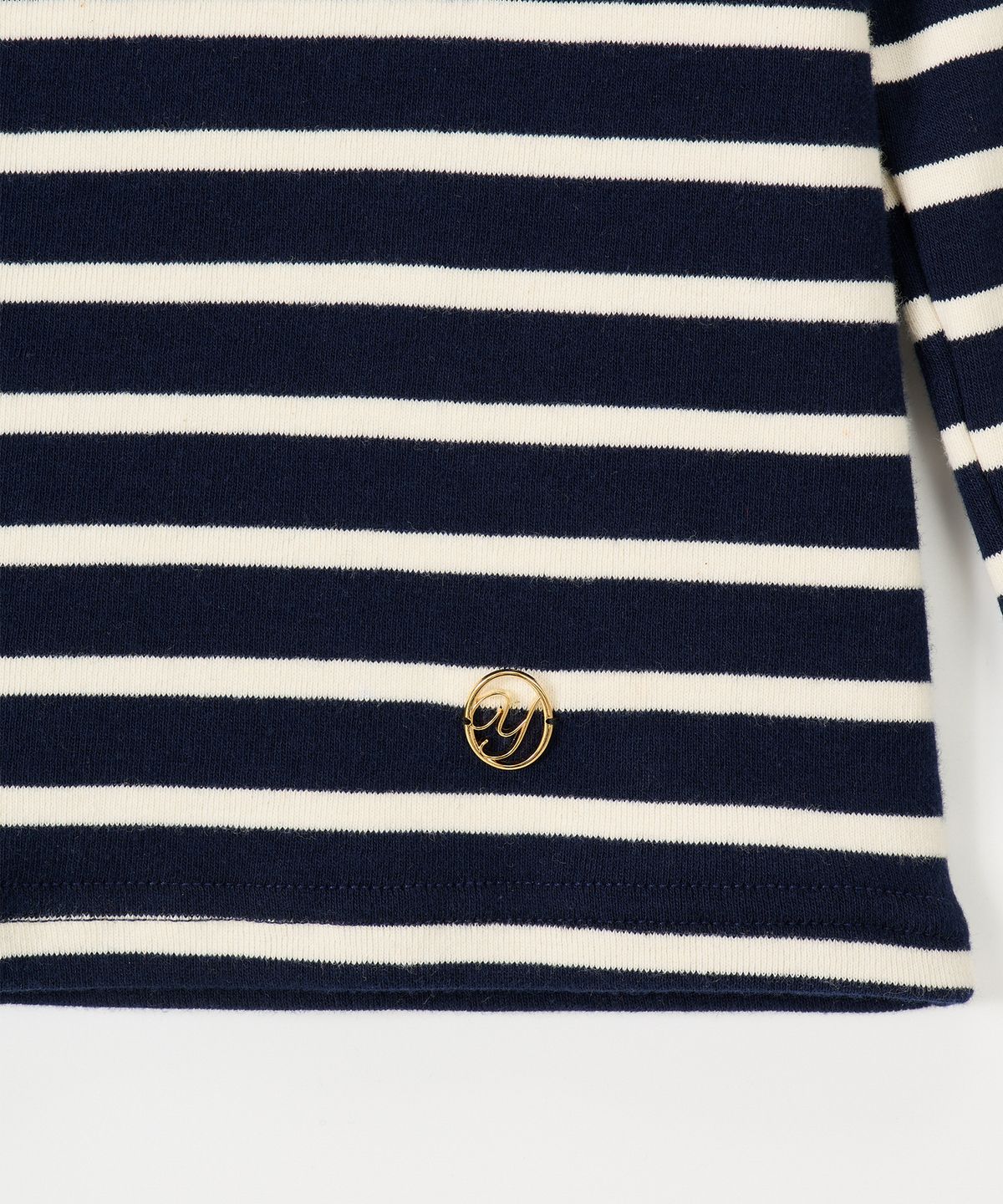 살롱 드 욘(SALON DE YOHN) Boat Neck Classic Tee_ Navy Stripe