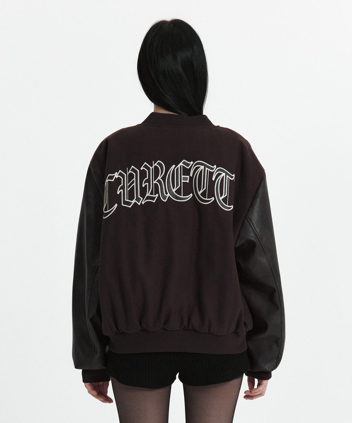 큐리티(CURETTY) C DOUBLE-TEXTURE C VARSITY JACKET_BROWN