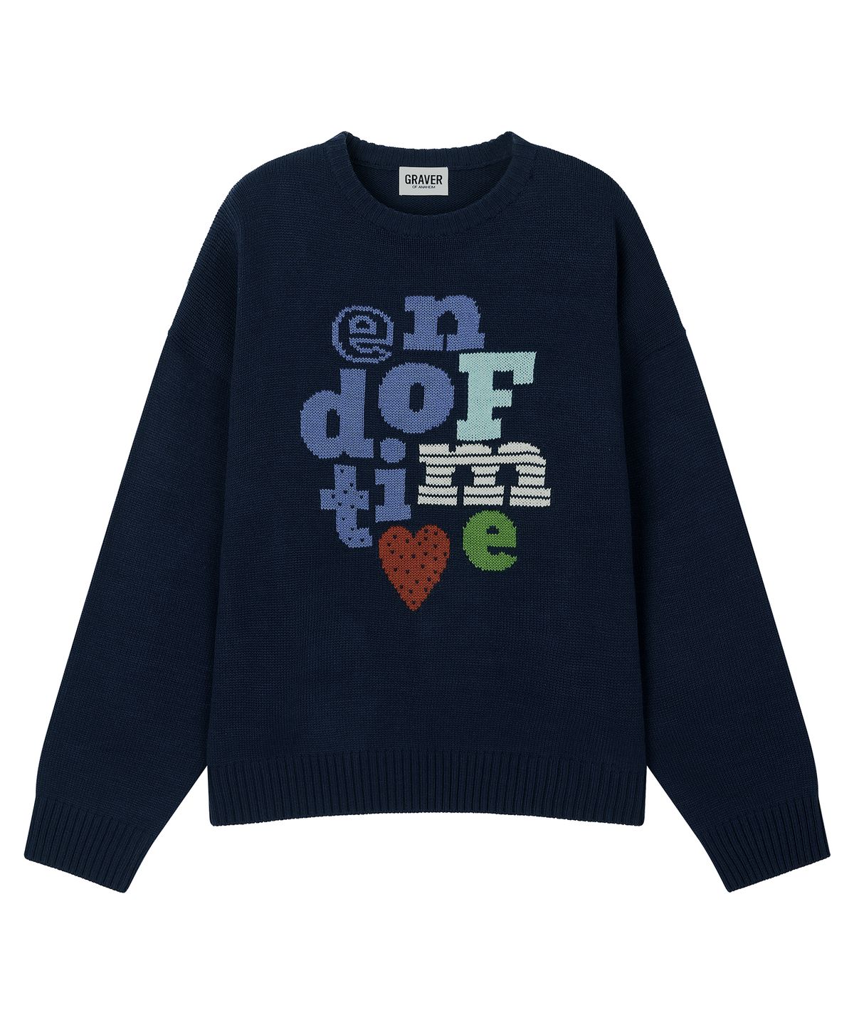 그레이버(GRAVER) [UNISEX]END OF TIME 라운드 니트_2color