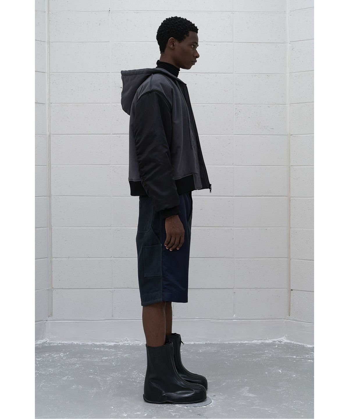 래코드(RECODE) (RE;CODE × OBJECTS IV LIFE by Daniel Arsham) Split Fabric Mix Shorts R0PAA25231GYX