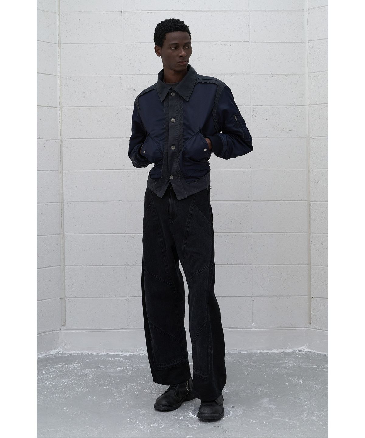 래코드(RECODE) (RE;CODE × OBJECTS IV LIFE by Daniel Arsham) MA-1 Mixed Jacket R0JAA25200GYX