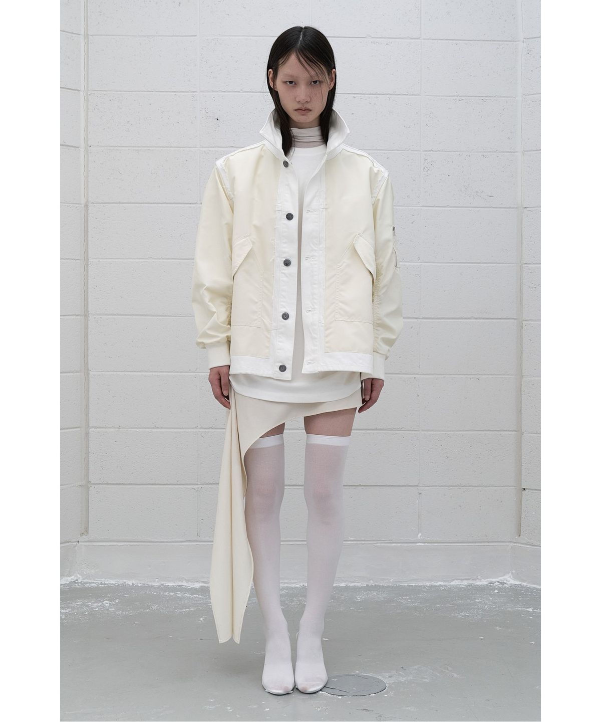 래코드(RECODE) (RE;CODE × OBJECTS IV LIFE by Daniel Arsham) MA-1 Mixed Jacket R0JAA25200WHX