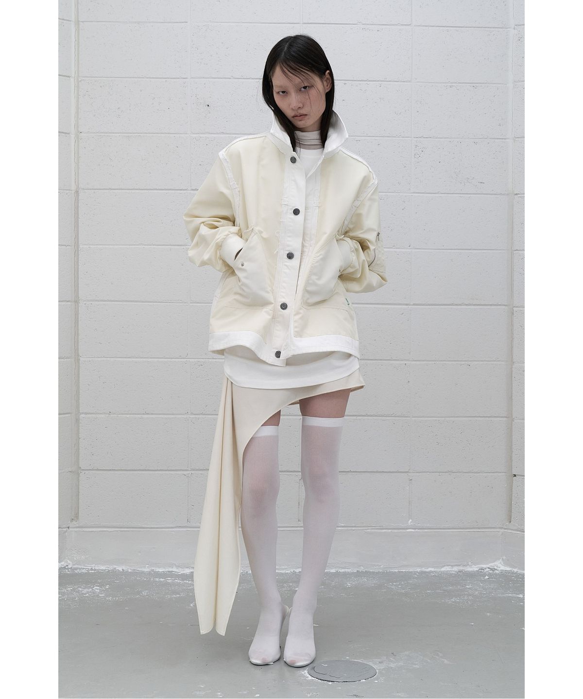 래코드(RECODE) (RE;CODE × OBJECTS IV LIFE by Daniel Arsham) MA-1 Mixed Jacket R0JAA25200WHX