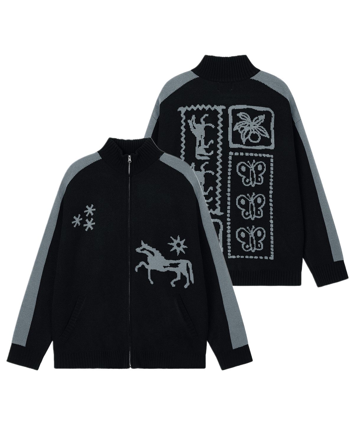 그레이버(GRAVER) [UNISEX]FANTASY 니트 집업_2color