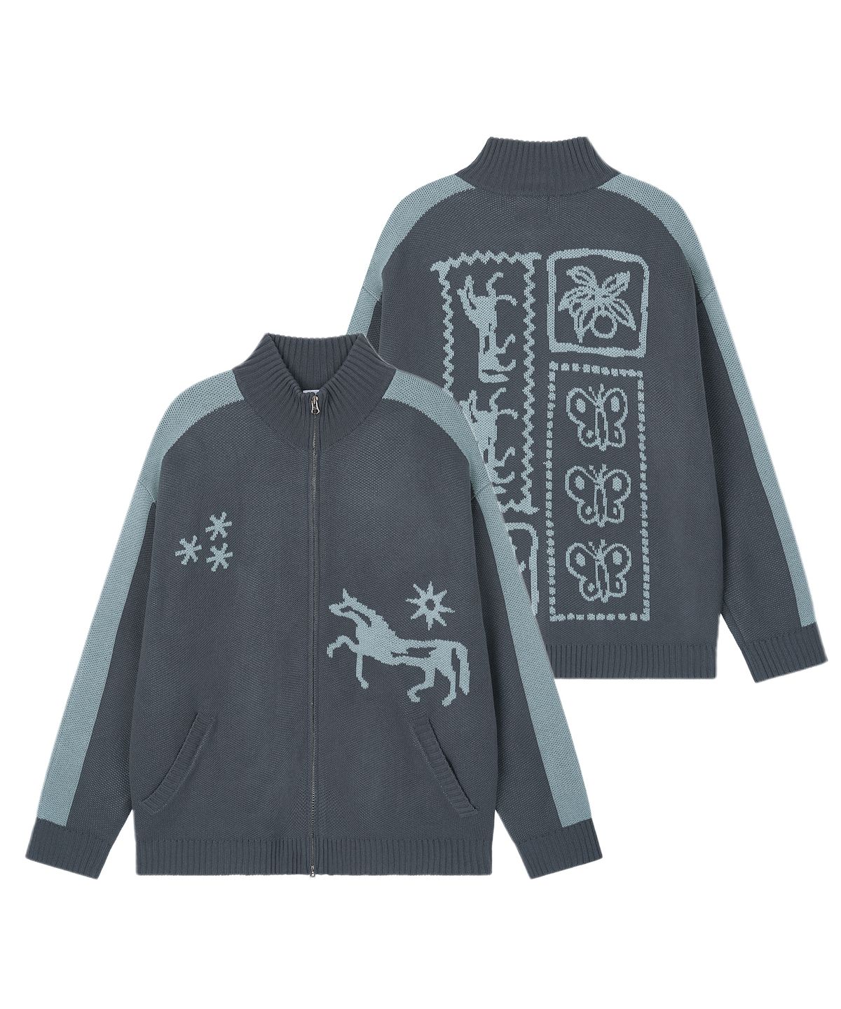 그레이버(GRAVER) [UNISEX]FANTASY 니트 집업_2color