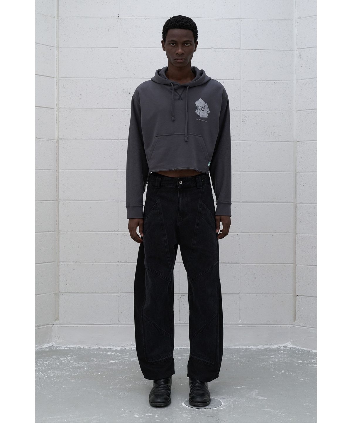 래코드(RECODE) (RE;CODE × OBJECTS IV LIFE by Daniel Arsham) Cropped Hoodie R0TAX25223GYX