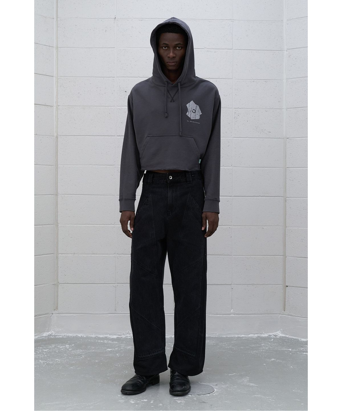 래코드(RECODE) (RE;CODE × OBJECTS IV LIFE by Daniel Arsham) Cropped Hoodie R0TAX25223GYX