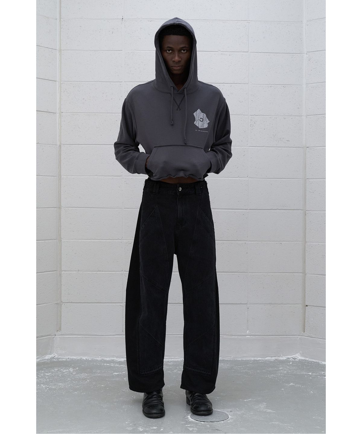 래코드(RECODE) (RE;CODE × OBJECTS IV LIFE by Daniel Arsham) Cropped Hoodie R0TAX25223GYX
