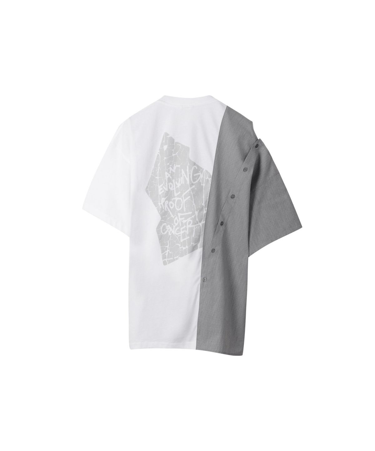 래코드(RECODE) (RE;CODE × OBJECTS IV LIFE by Daniel Arsham) Half Fabric Mixed Top R0TAX25220WHX