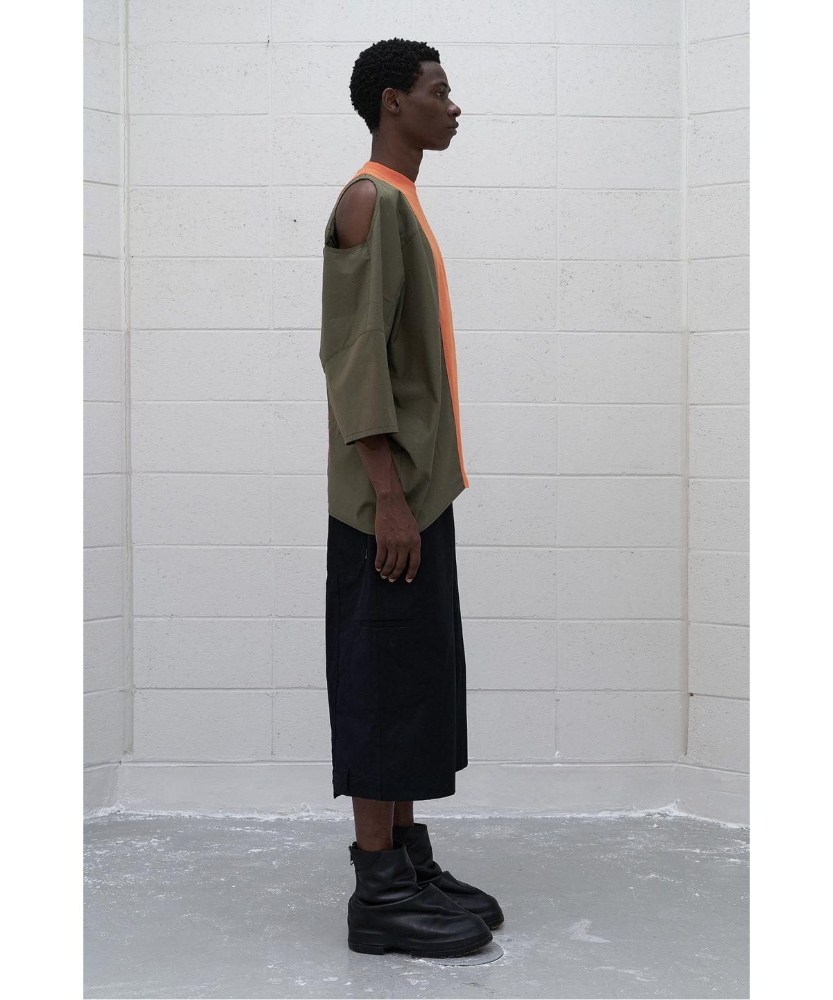 래코드(RECODE) (RE;CODE × OBJECTS IV LIFE by Daniel Arsham) Half Fabric Mixed Top R0TAX25220WHX
