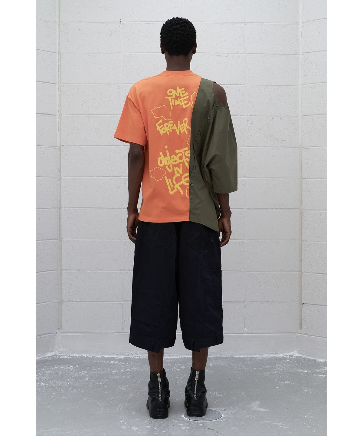 래코드(RECODE) (RE;CODE × OBJECTS IV LIFE by Daniel Arsham) Half Fabric Mixed Top R0TAX25220ORX