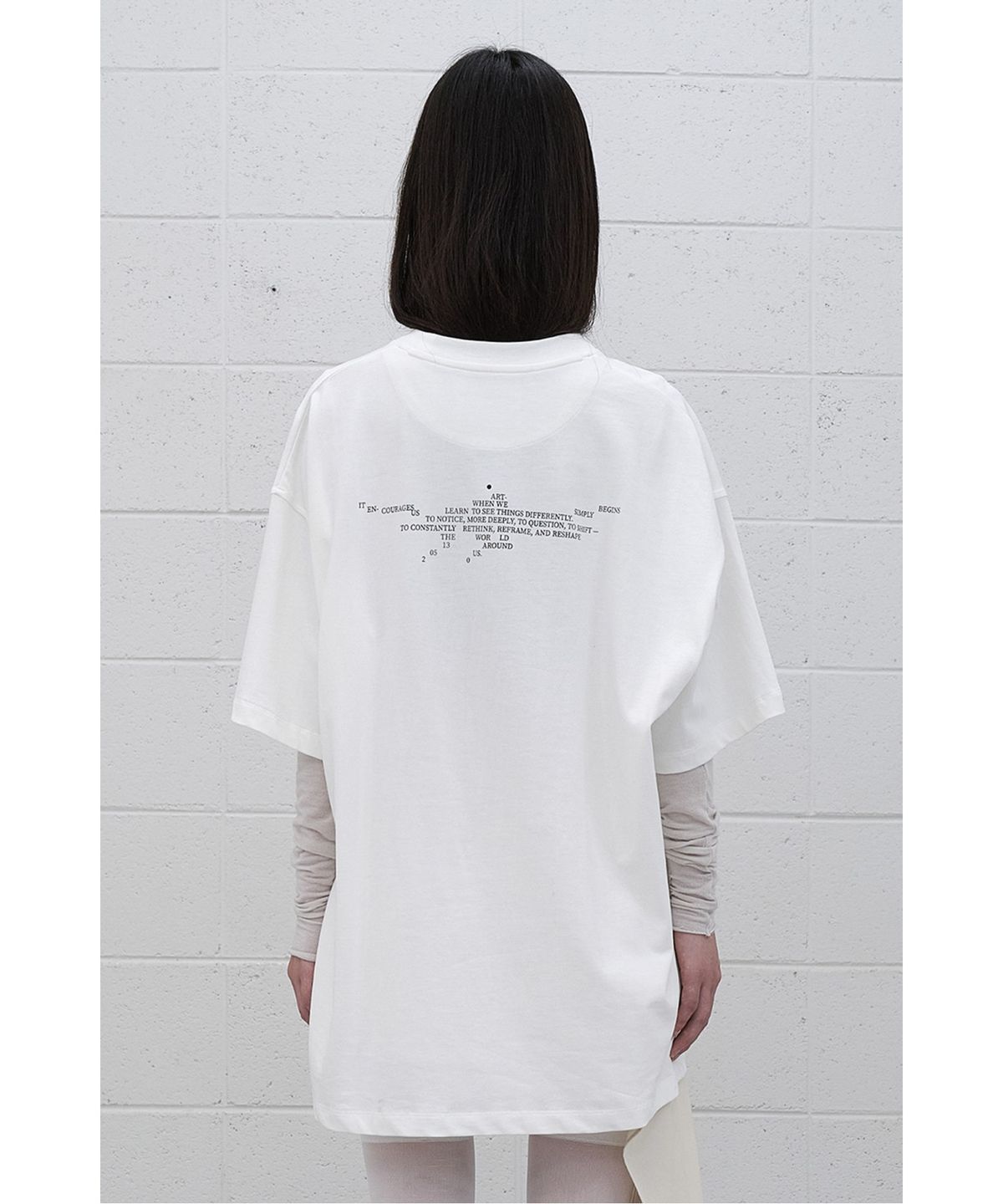 래코드(RECODE) (RE;CODE × OBJECTS IV LIFE by Daniel Arsham) Typography T-shirt R0TAX25222WHX