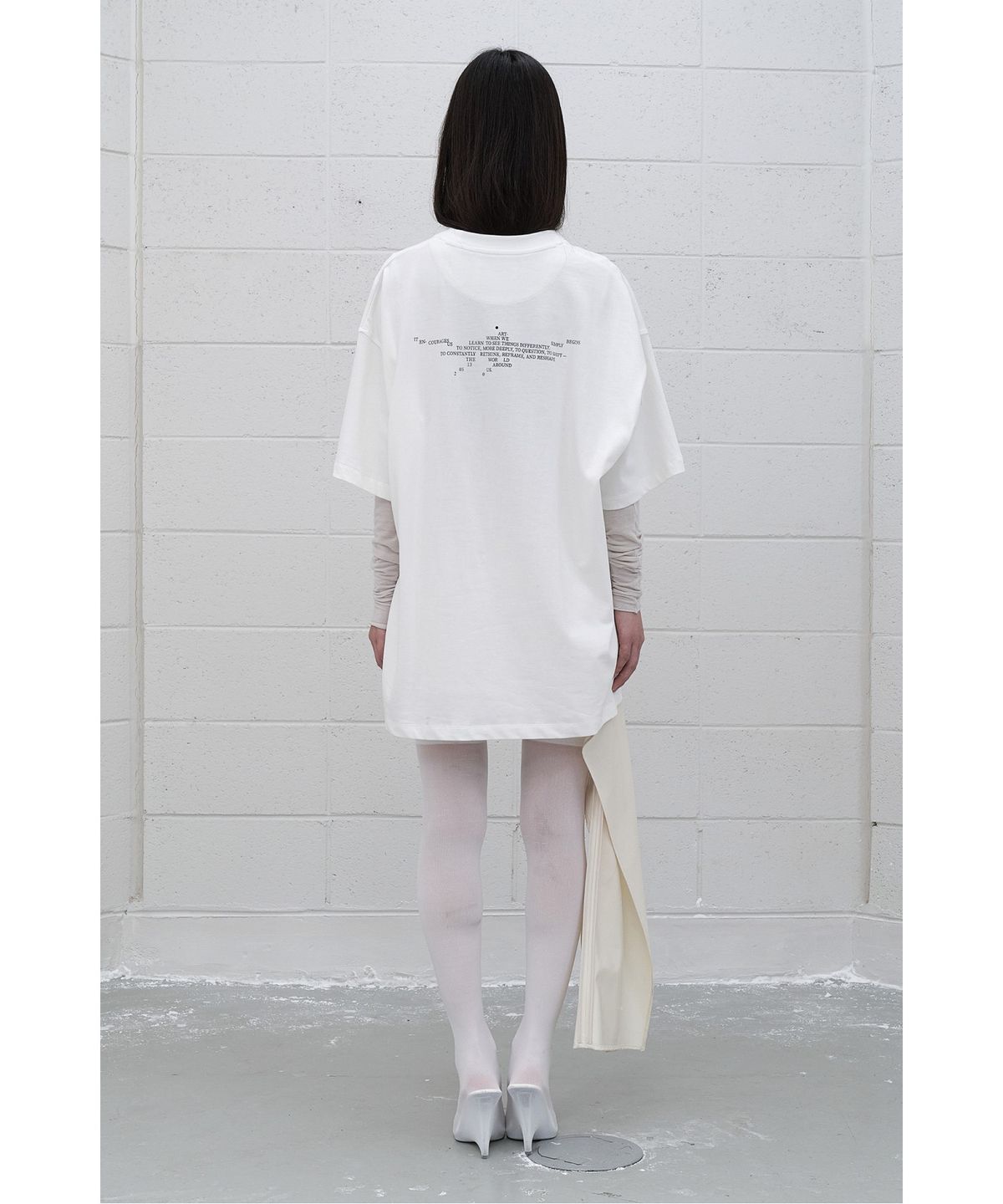 래코드(RECODE) (RE;CODE × OBJECTS IV LIFE by Daniel Arsham) Typography T-shirt R0TAX25222WHX
