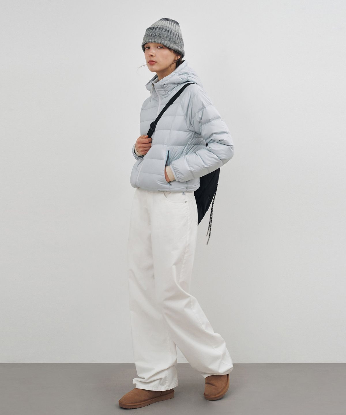 커스텀어클락 우먼(COSTUMEOCLOCK WOMAN) [덕다운ver.] 라이트웨이트 후드 덕다운 패딩 자켓 스카이블루 COWJP001SKYBLUE