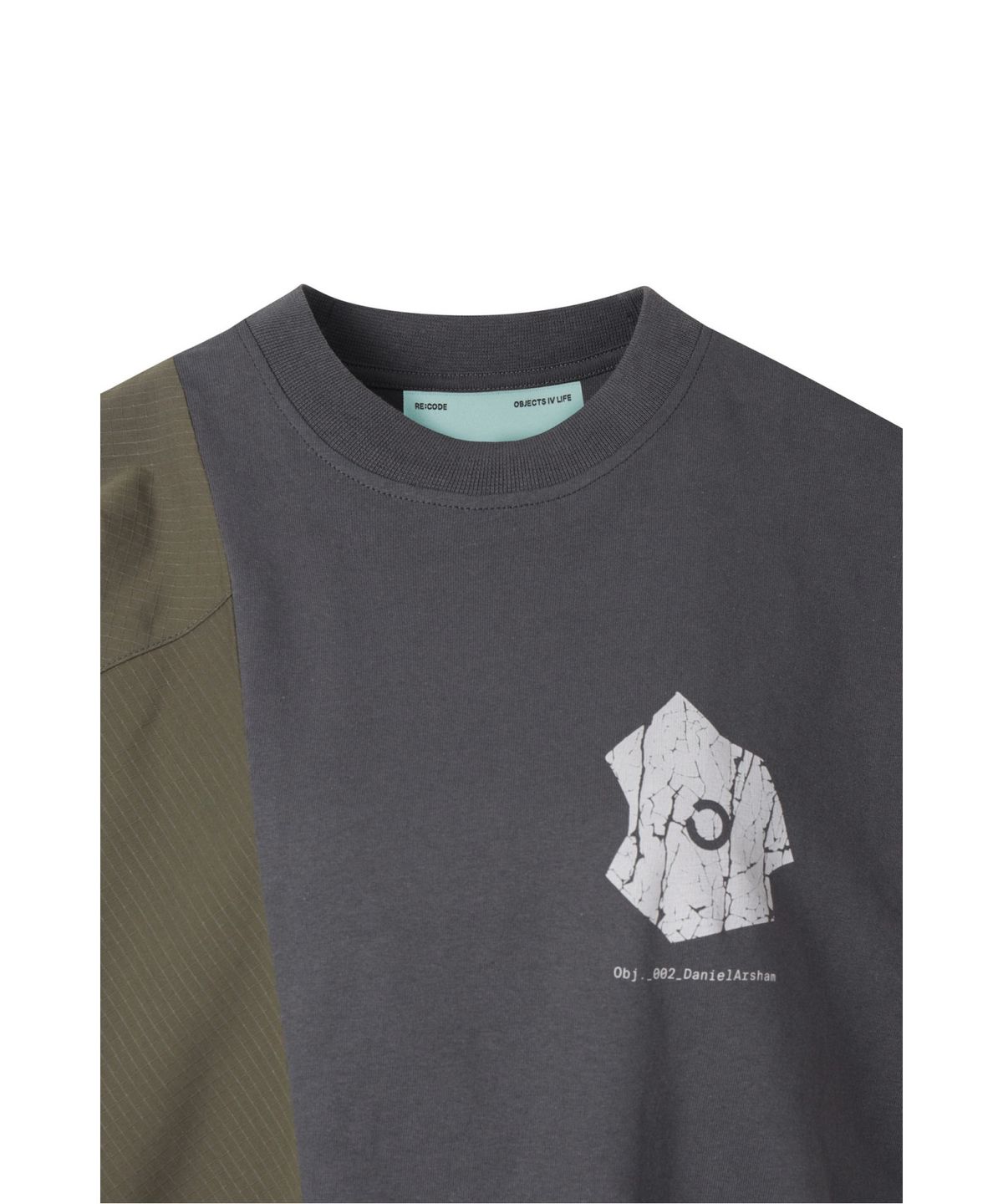 래코드(RECODE) (RE;CODE × OBJECTS IV LIFE by Daniel Arsham) Half Fabric Mixed Top R0TAX25220GYX