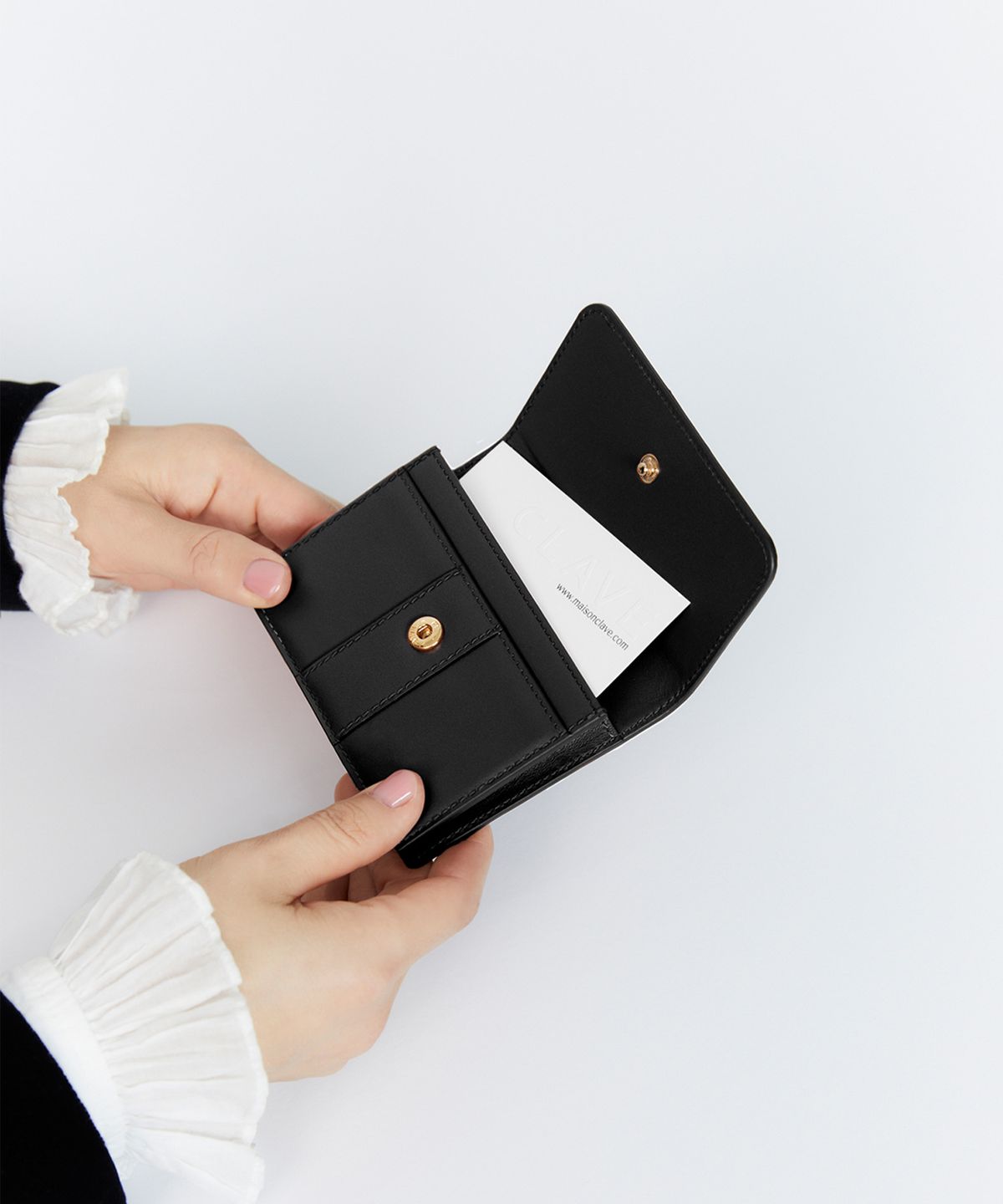 끌라베(CLAVE) 엘바 블랙 카드지갑 (ELVA Black Card Wallet)