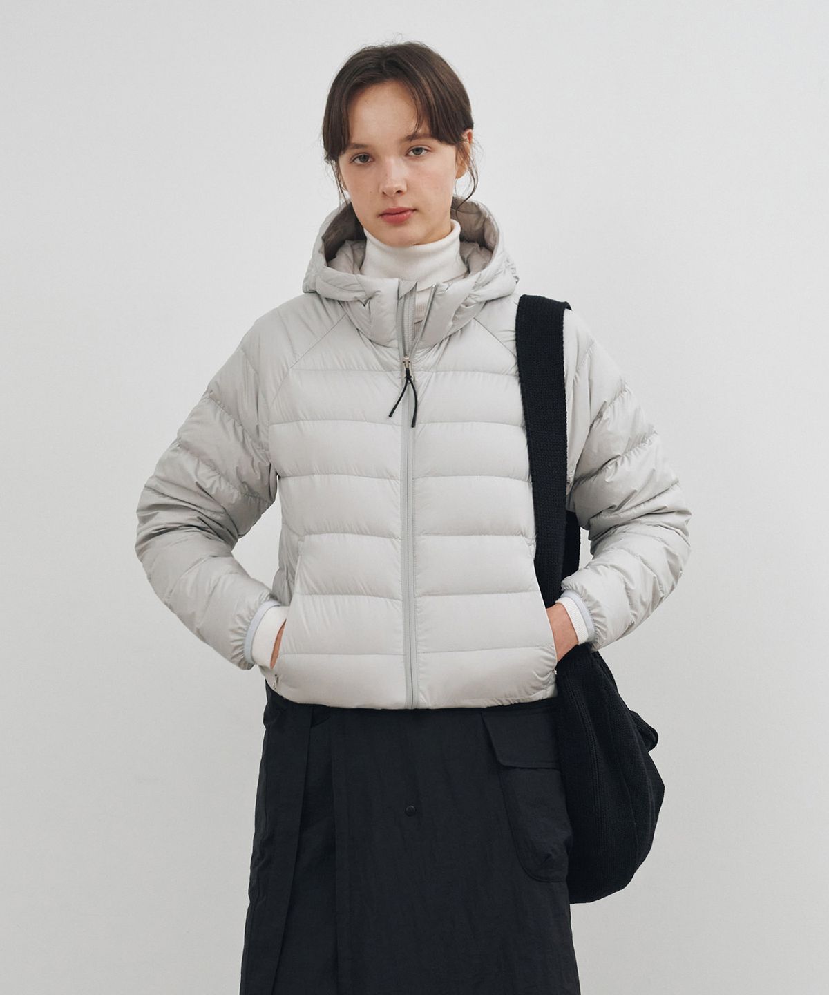 커스텀어클락 우먼(COSTUMEOCLOCK WOMAN) [덕다운ver.] 라이트웨이트 후드 덕다운 패딩 자켓 브라운 COWJP001BROWN