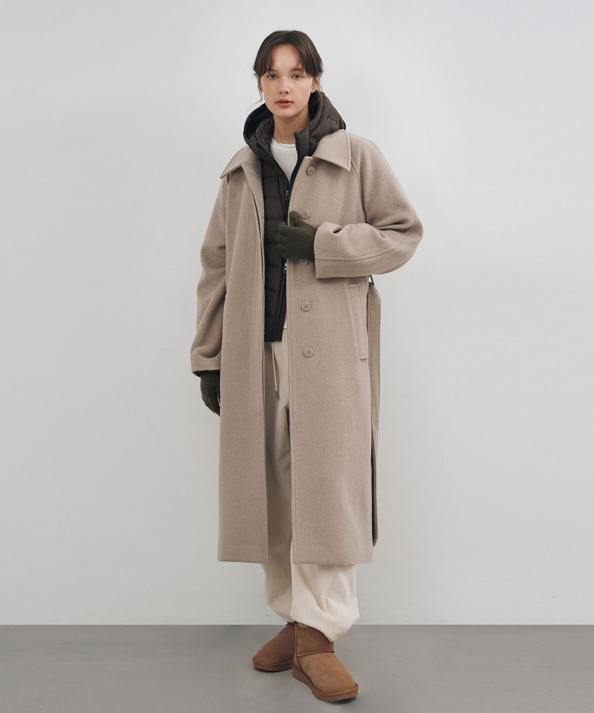 커스텀어클락 우먼(COSTUMEOCLOCK WOMAN) [덕다운ver.] 라이트웨이트 후드 덕다운 패딩 자켓 라이트그레이 COWJP001LGRAY