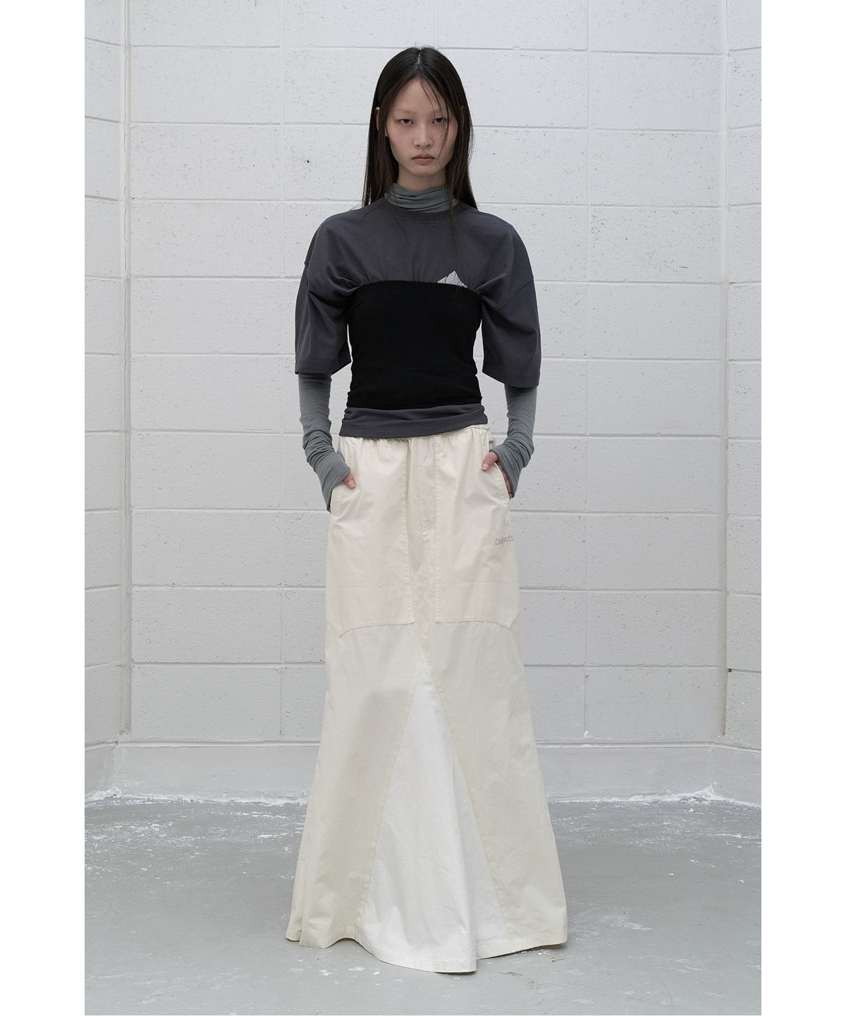 래코드(RECODE) (RE;CODE × OBJECTS IV LIFE by Daniel Arsham) Reworked Maxi Skirt R0KAA25232IVX