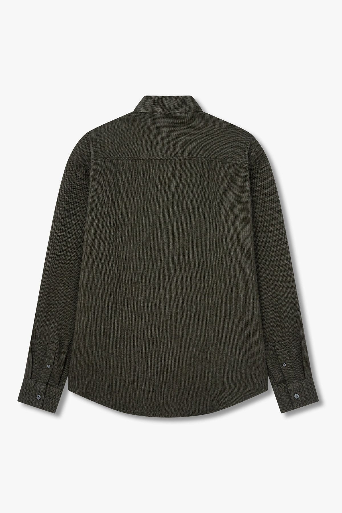 아르마니 익스체인지(ARMANI EXCHANGE) 남성 소프트 코튼 지퍼드 셔츠_그린 A415320004