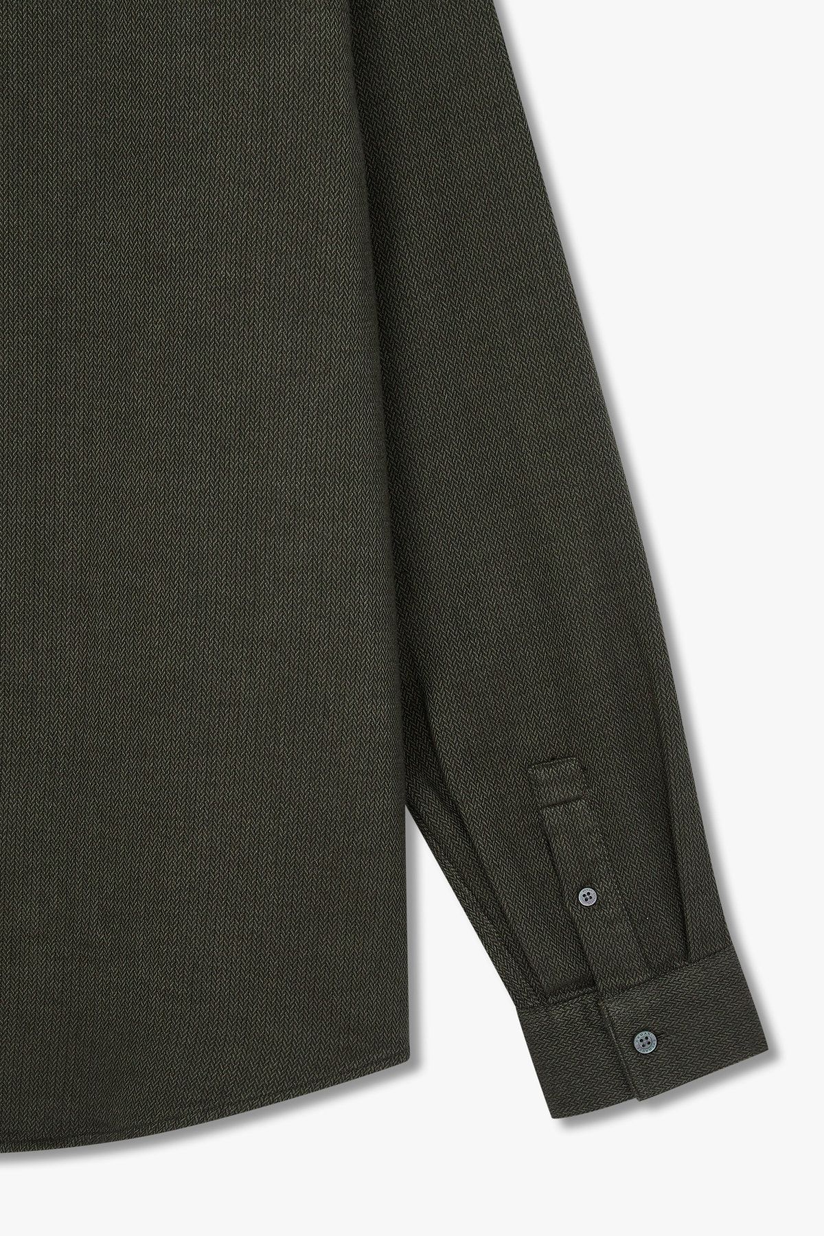 아르마니 익스체인지(ARMANI EXCHANGE) 남성 소프트 코튼 지퍼드 셔츠_그린 A415320004
