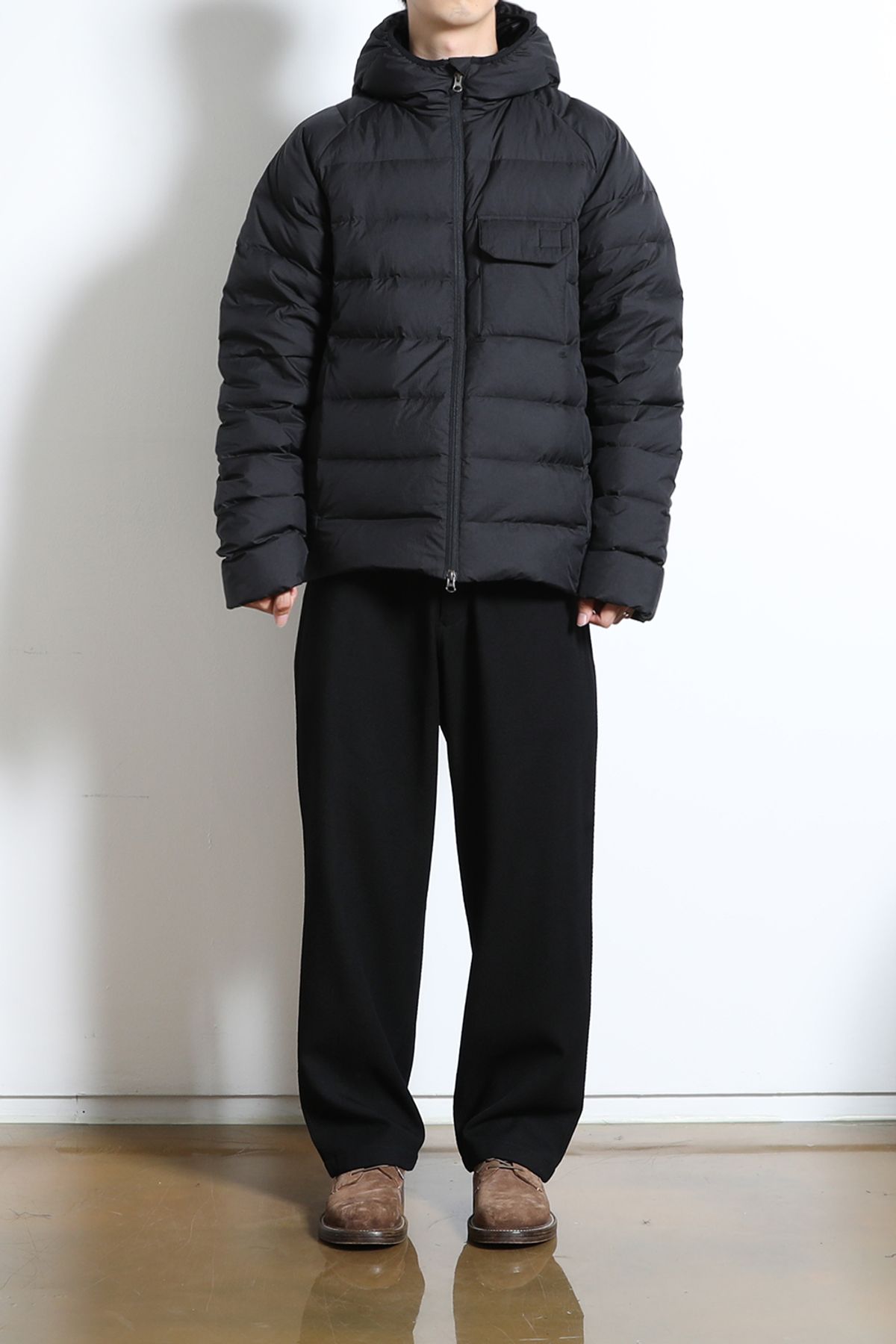 홀리선(HORLISUN) Frost Hood Duckdown Light Jacket Black