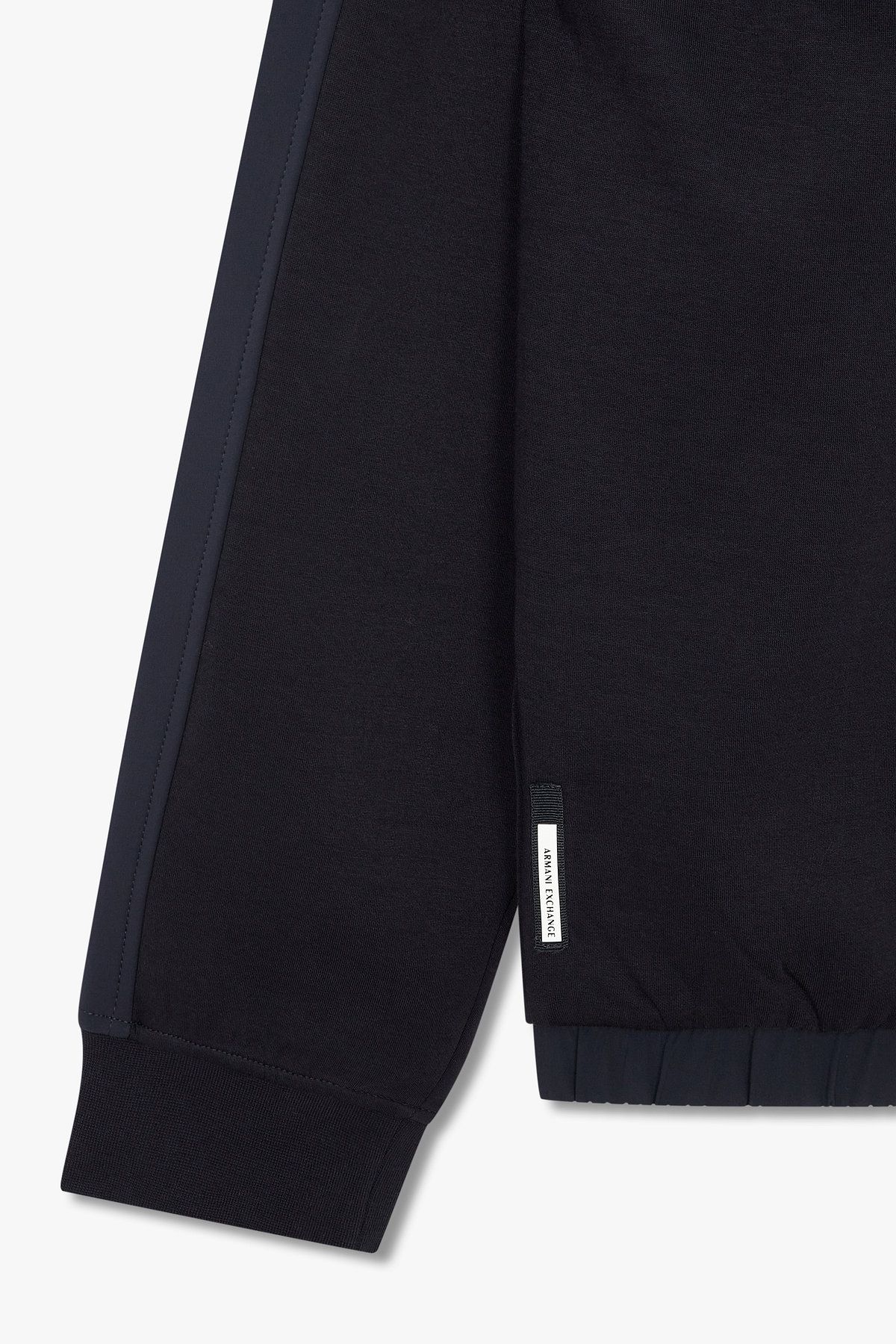 아르마니 익스체인지(ARMANI EXCHANGE) 남성 히든 후디드 배색 패치 자켓_네이비 A415331012